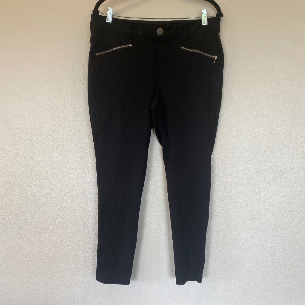Democracy Ab Technology Black Slim Tapered Pants Women's 14 Zip Pockets